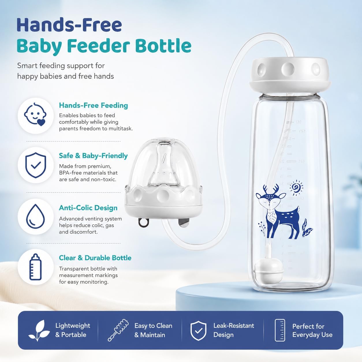 Hands-Free Baby Feeding Bottle | Happy & Hassle-Free Feeding  🍼