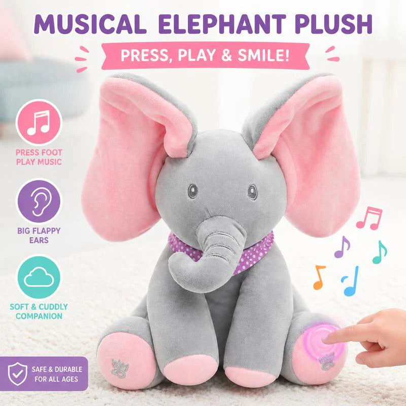 Peek-a-Boo Musical Elephant Plush Toy