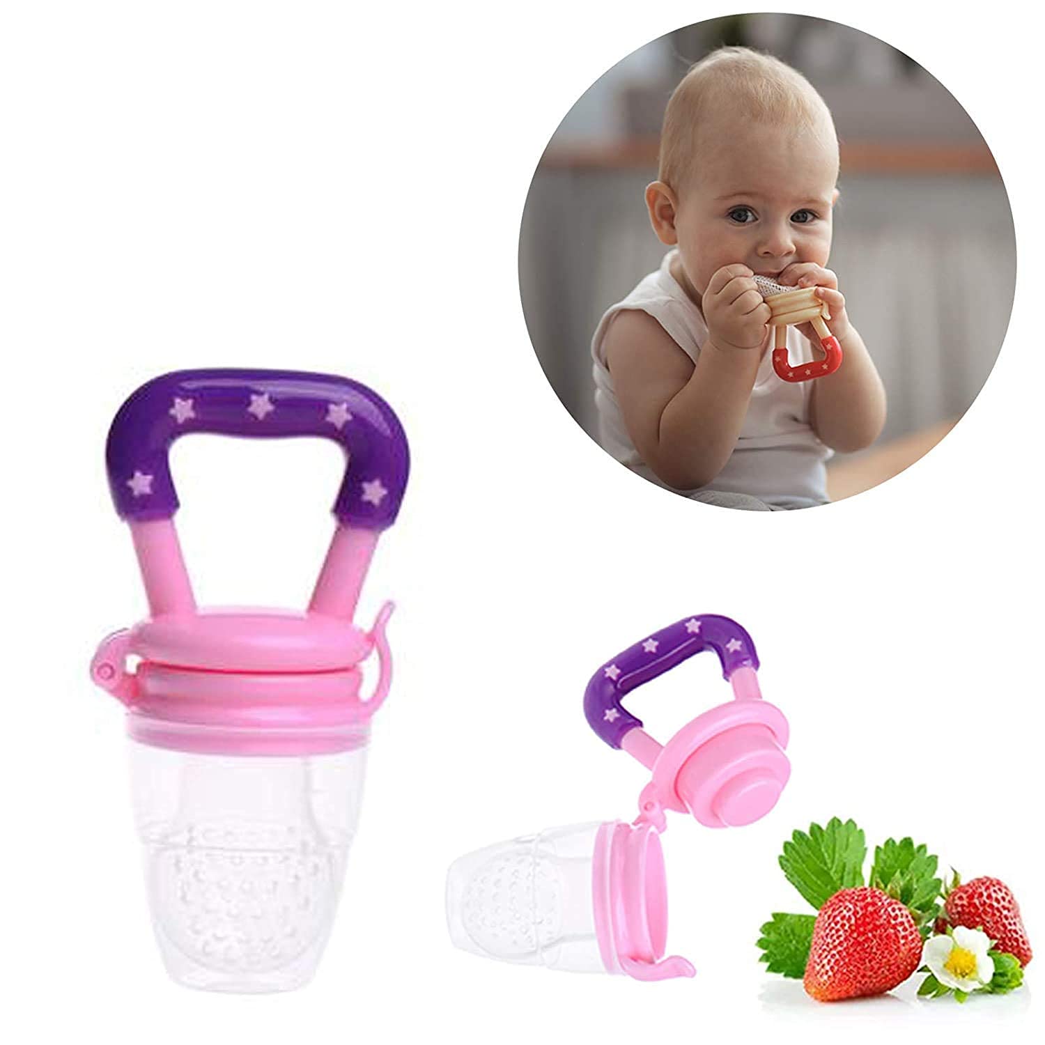 BPA-Free Silicone Fruit Pacifiers For Baby (Pack of 2)